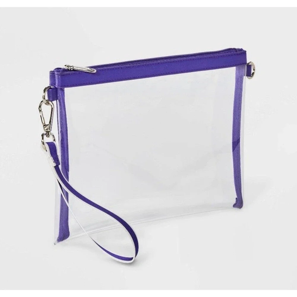 Game Day Clear Wristlet Clutch Wild Fable Purple